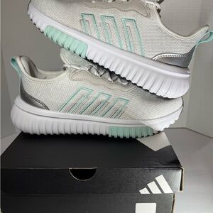 Adidas Kaptir Flow2.0 White Sneakers with Mint Accents - Women's Athletic Shoes
